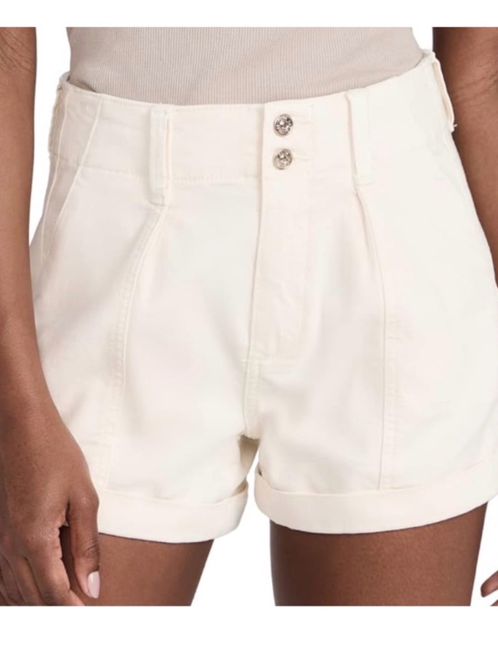 NWT PAIGE White Brooklyn Short Jean Size 25